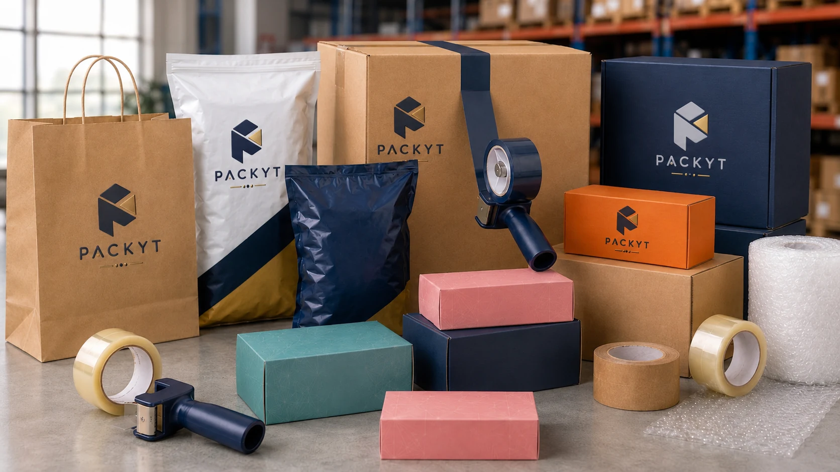 Packyt packaging products arranged for modern commerce sourcing